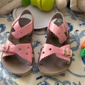 Pink Heart Cutout Kids Sandals